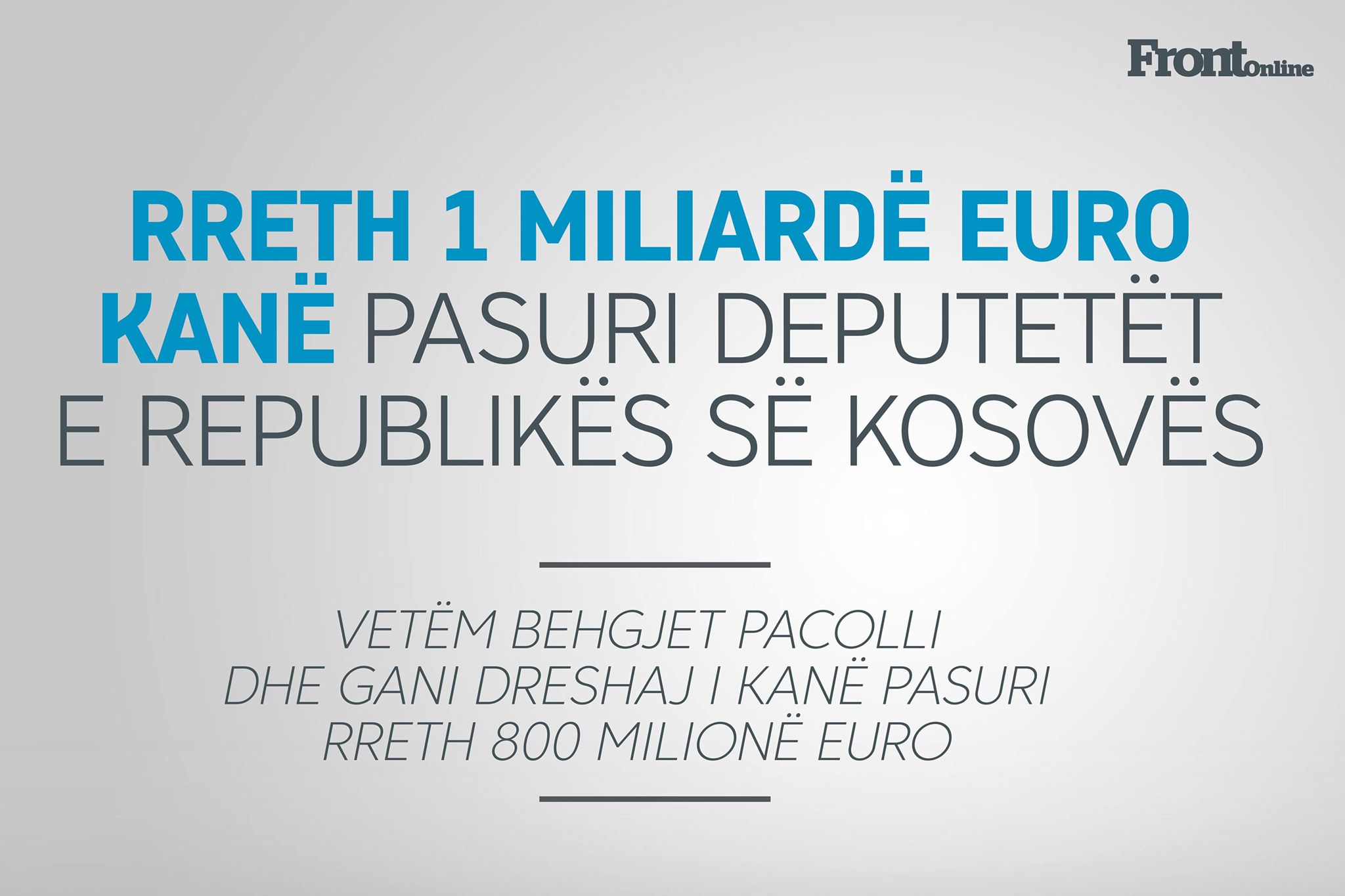 Deputetët e Kuvendit të Kosovës kanë pasuri rreth 1 miliardë euro